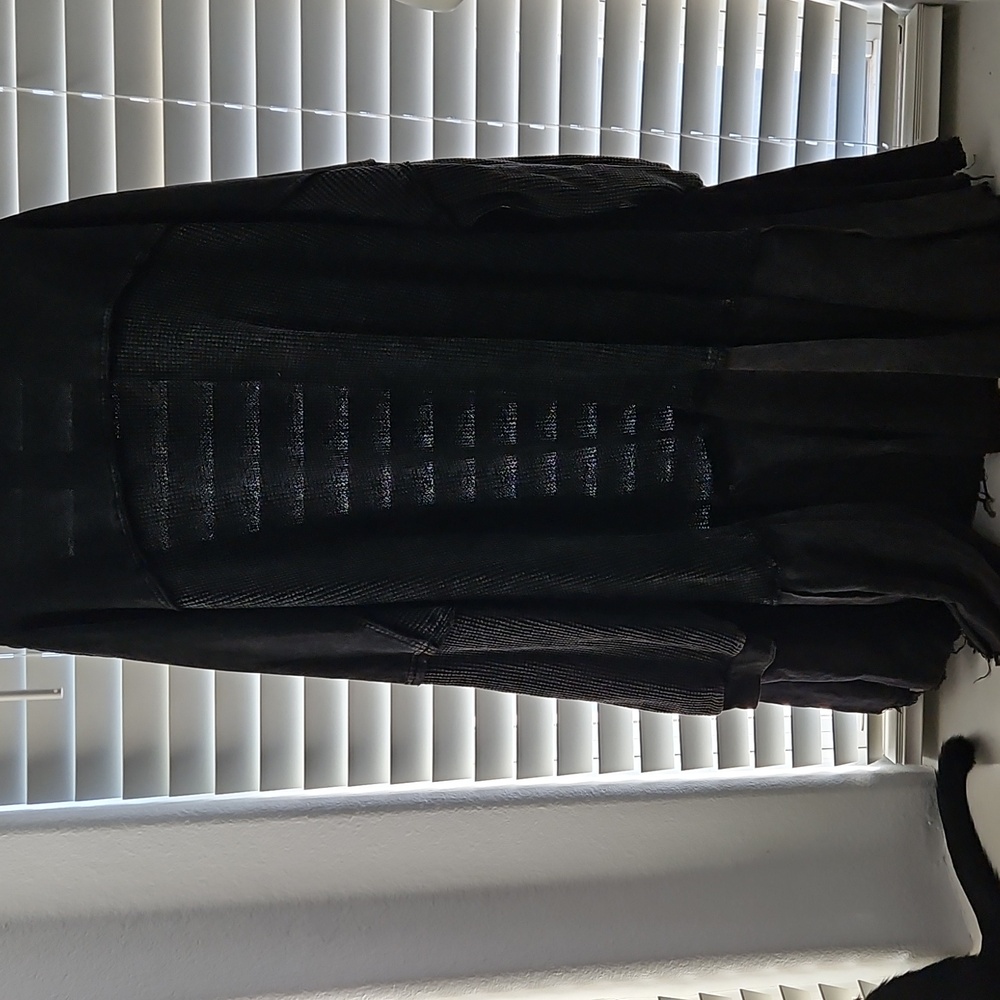 NWT Oli & Hali Black Patchwork Distressed Oversized Cardigan - Picture 11 of 12